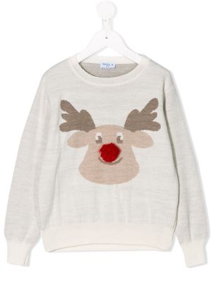 Siola Reindeer knit jumper - White