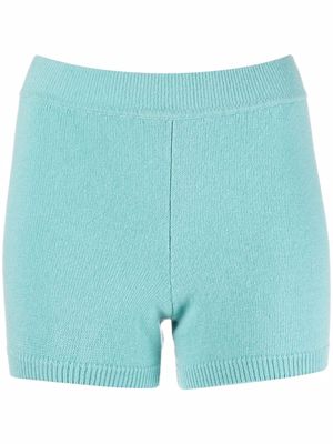 AMI AMALIA knitted fitted shorts - Blue