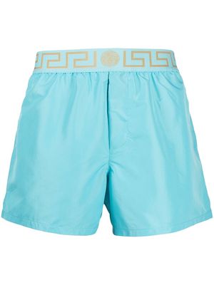 Versace Greca waistband swim shorts - Blue