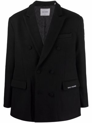 Daily Paper double-breasted button coat - Black