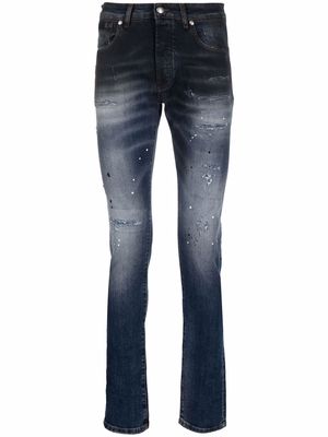 John Richmond distressed-effect skinny-fit jeans - Blue