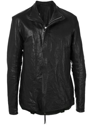 Boris Bidjan Saberi mesh-panel layered leather jacket - Black