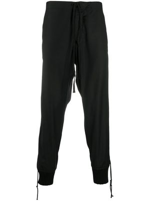 Greg Lauren drawstring waist trousers - Black