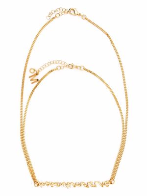 MM6 Maison Margiela logo-plaque layered necklace - Gold