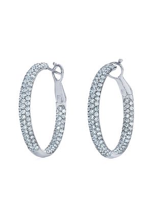 KWIAT 18kt white gold diamond Moonlight hoop earrings - Silver