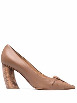 Angelo Figus wooden heel pumps - Brown