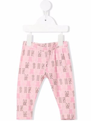 Moschino Kids logo print leggings - Pink