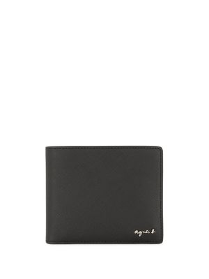 agnès b. bi-fold logo wallet - Black