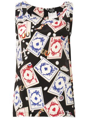 Chanel Pre-Owned 1990s playing card print vest - Black