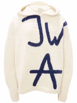 JW Anderson logo-embroidered hoodie - White