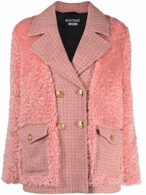 Boutique Moschino textured double-breasted blazer - Pink