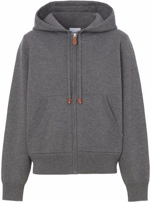 Burberry zipped cashmere-cotton hoodie - Grey
