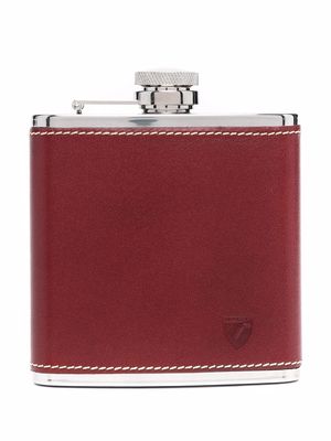 Aspinal Of London contrast stitching hip flask - Brown