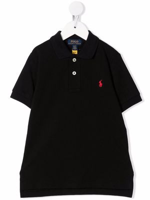 Ralph Lauren Kids Polo Pony-embroidered polo shirt - Black