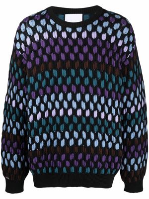 Koché colour-block knitted jumper - Black