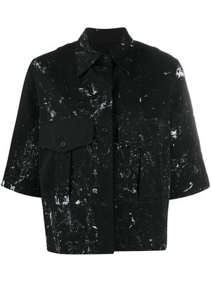 Song For The Mute paint-splatter short sleeve shirt - Black