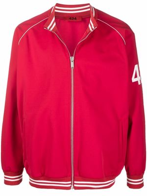 424 logo-print sleeve jacket - Red