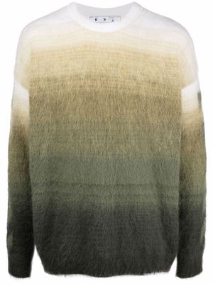 Off-White Diag brushed-knit jumper - Green