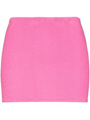 Hunza G crinkled-effect mini skirt - Pink