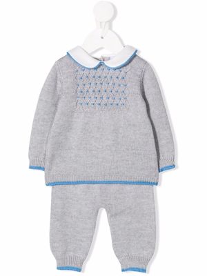 Siola knitted merino-wool babygrow set - Grey
