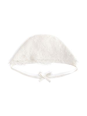 Dolce & Gabbana Kids bow detail lace hat - White