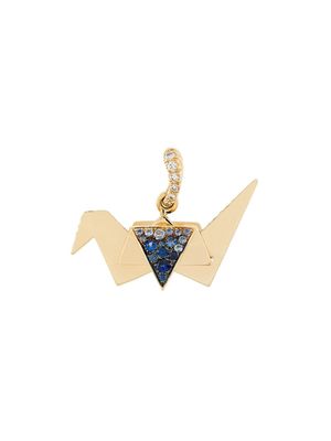 Aurelie Bidermann Origami sapphire and diamond pendant - Metallic