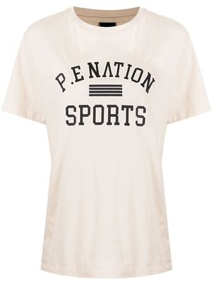 P.E Nation logo-print T-shirt - Neutrals