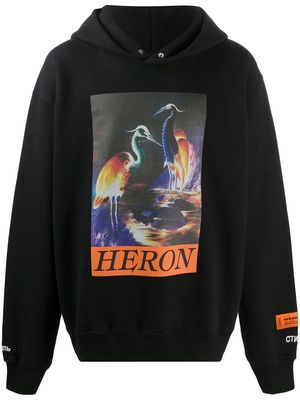 Heron Preston graphic-print hoodie - Black