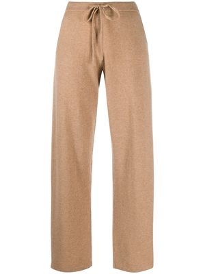 Chinti and Parker embroidered logo cashmere track pants - Neutrals