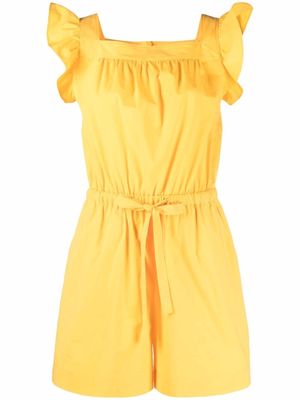 Boutique Moschino flutter cap sleeve playsuit - Yellow