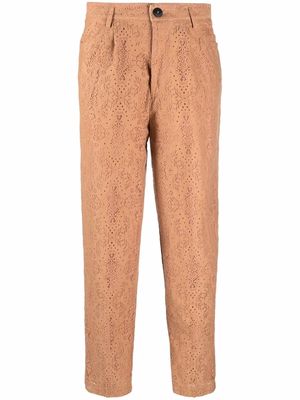 Forte Forte cut-out floral trousers - Neutrals