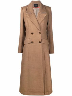 Lesyanebo double-breasted wool coat - Brown