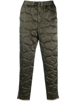Kenzo quilted track pants with zip - Green