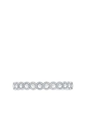 David Morris 18kt white gold diamond Rose Cut flexible cuff bracelet - Silver