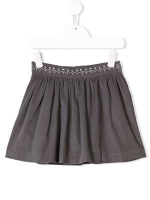 Knot corduroy pleated skirt - Grey