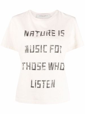Golden Goose slogan-print T-shirt - Neutrals