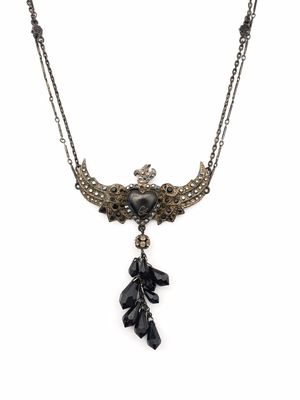 Christian Lacroix Pre-Owned 1980s heart bird necklace - Black
