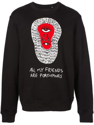 Haculla No Human Friends sweatshirt - Black