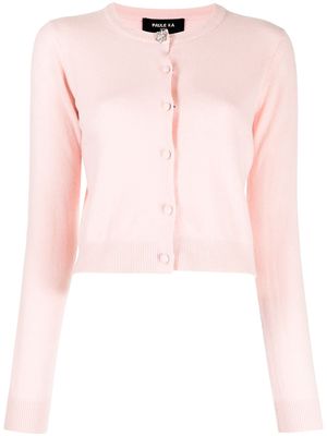 Paule Ka crystal-buckle cashmere cardigan - Pink