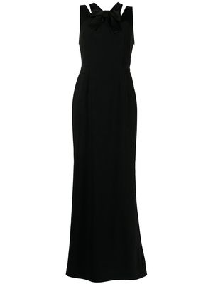 Paule Ka bow-detail double-strap evening dress - Black