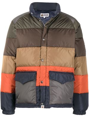 A BATHING APE® colour-block puffer jacket - Brown