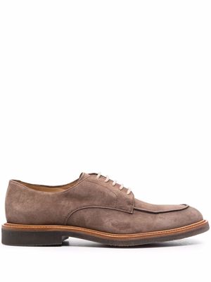 Brunello Cucinelli lace-up suede derby shoes - Brown