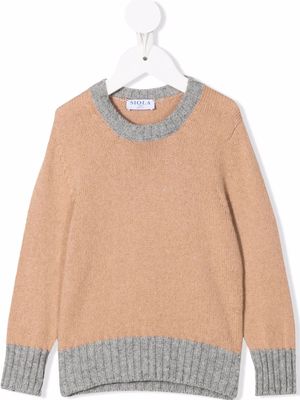 Siola two-tone crewneck sweater - Neutrals