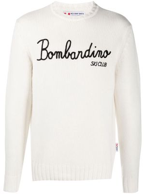 MC2 Saint Barth Bombardino embroidery rib-trimmed jumper - White