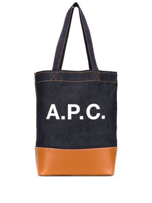 A.P.C. Axelle logo tote bag - Blue