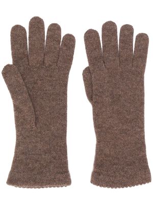 Blanca Vita knitted cashmere gloves - Brown