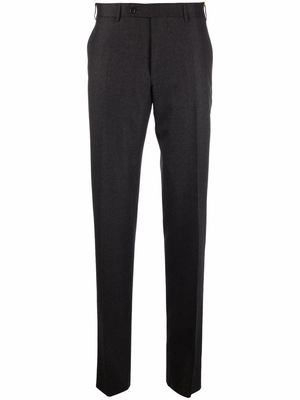 Canali subtle-check straight-leg trousers - Brown