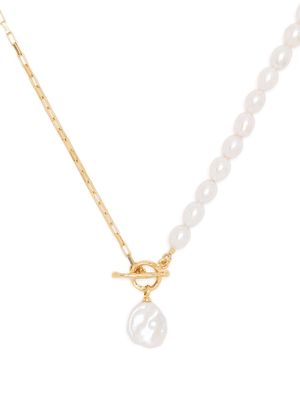 DOWER AND HALL Luna pearl-charm necklace - White
