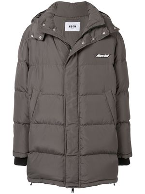 MSGM quilted hooded jacket - Grey