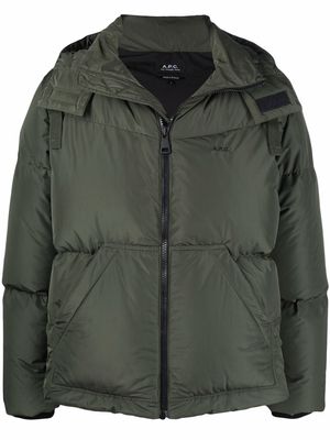 A.P.C. hooded down jacket - Green